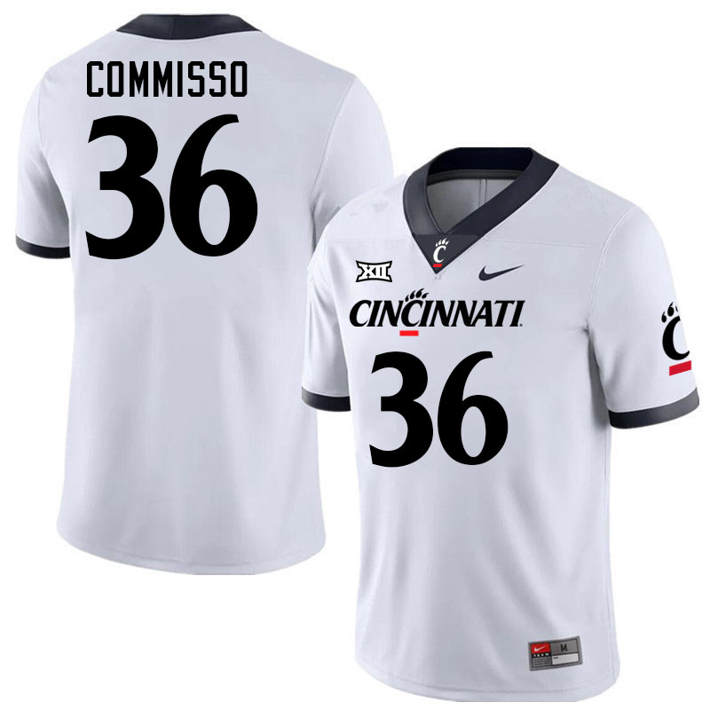 Cincinnati Bearcats #36 Christian Commisso College Football Jerseys Stitched-White